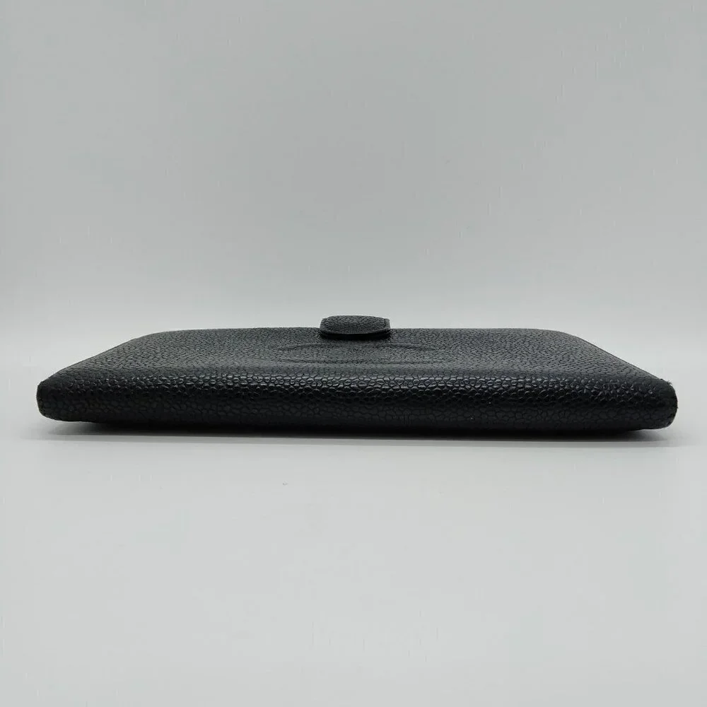 Chanel Long Wallet Black Caviar leather